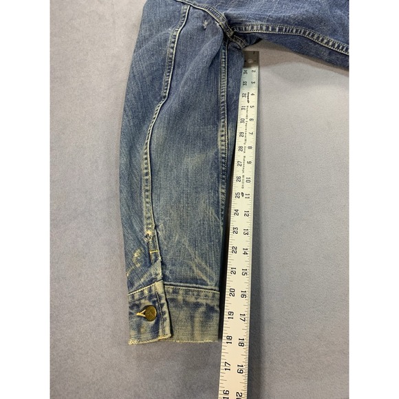 VTG 60's Lee 101-J SANFORIZED UNION MADE Denim Jacket Light Wash 40 R - Picture 12 of 12